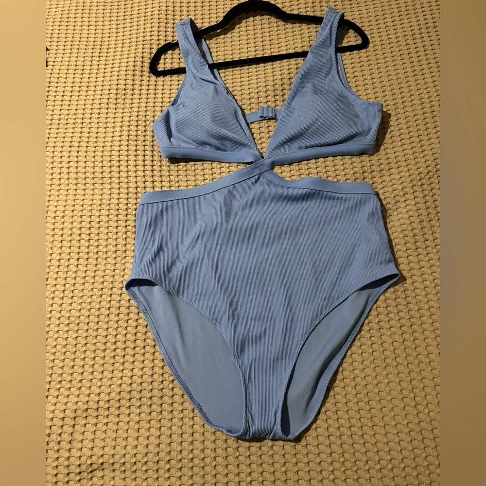 American Eagle Outfitters Light Blue One Piece Swimsuit